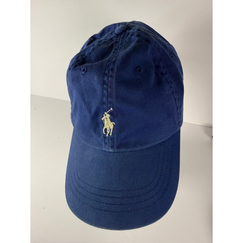 Polo by Ralph Lauren Navy Blue Baseball Cap with Cream Polo Player Logo
